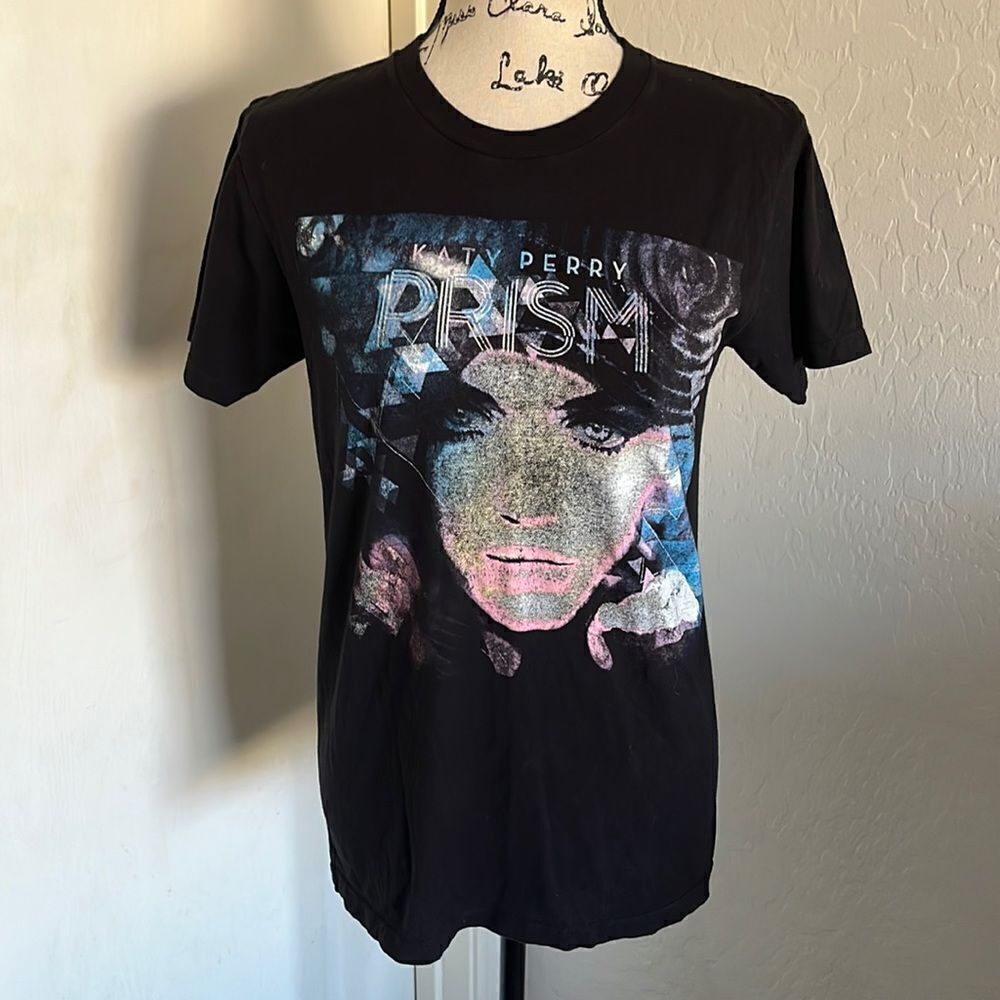 Katy Perry Black Distressed Graphic 2014 Prismatic Tour T-Shirt Concert Festival